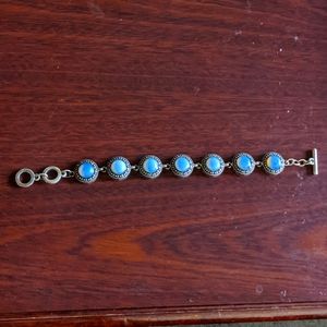 Opal-y and silver bracelet